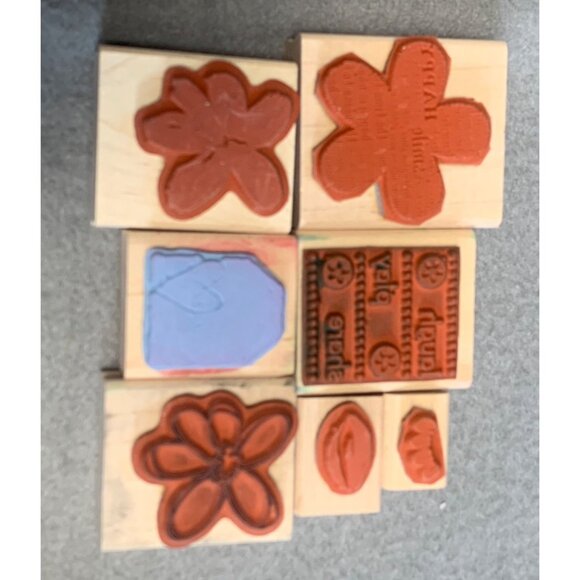 Stampin' Up! Rubber Stamp Set Flower & Inspirational Designs Wood-Mounted 7-Piec - Picture 2 of 2